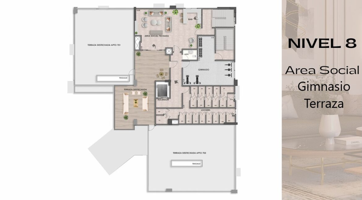 13. nivel 8 - area social-gimnasio-terraza