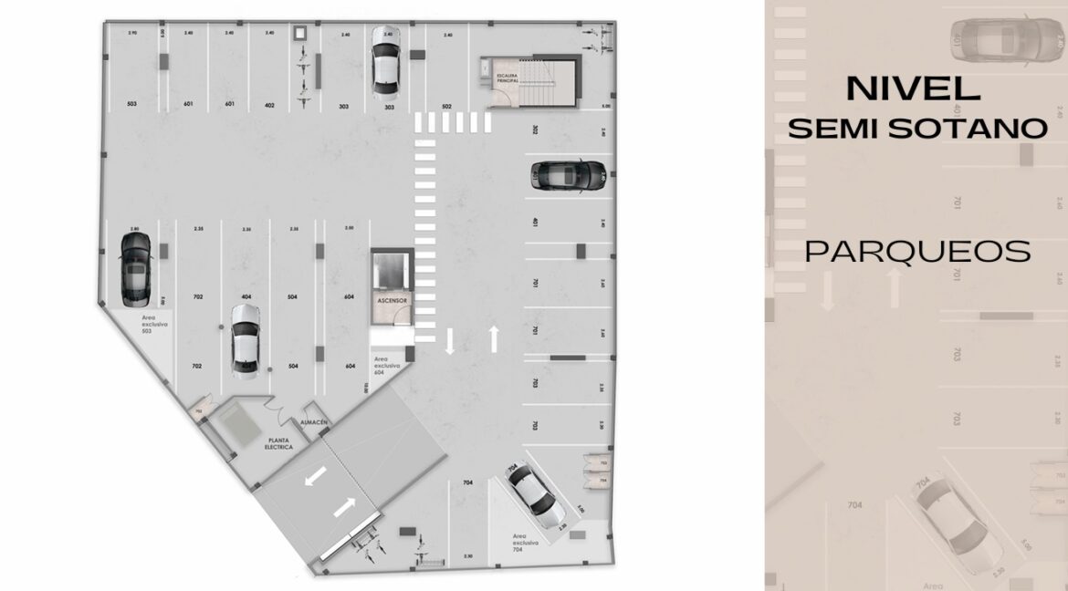 2. nivel semi sotano - parqueos